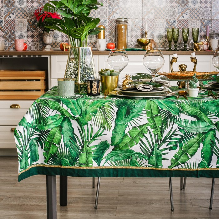 Скатерть Этель &laquo;Тропики&raquo; 180х147 см, 100% хлопок, саржа 190 гр/м2