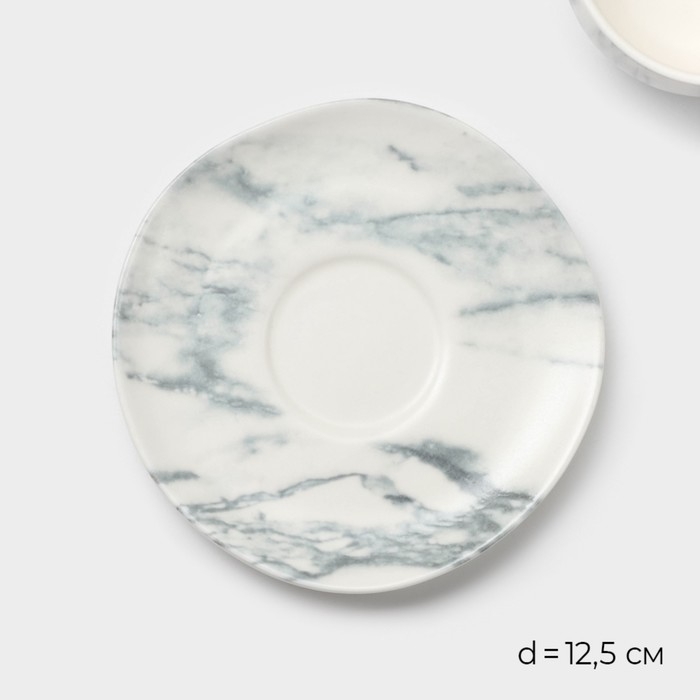 Набор чайный фарфоровый Magistro Real Marble, 4 предмета: 2 чашки 150 мл, 2 блюдца d=12,5 см Набор чайный фарфоровый Magistro Real Marble, 4 предмета: 2 чашки 150 мл, 2 блюдца d=12,5 см