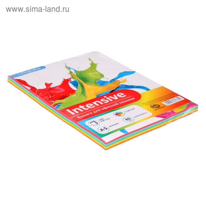 Бумага цветная А5, 100 листов Calligrata Интенсив, 5 цветов, 80 г/м² Бумага цветная А5, 100 листов Calligrata Интенсив, 5 цветов, 80 г/м²