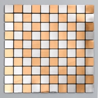 Наклейка интерьерная "Шахматный узор" серебристо-бронзовая 30х30 см