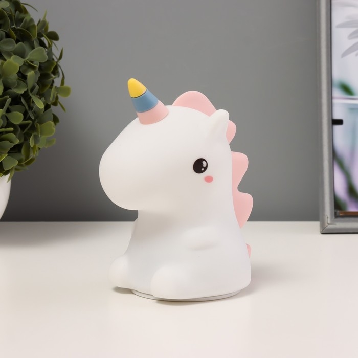 Ночник-мякиш Ночник-мякиш "Единорог" LED USB АКБ белый 9,5х13х14,5 см