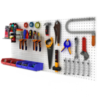 Настенная перфорированная панель односторонняя 60&times;0,6&times;180 см, шаг 2,5 см, цвет чёрный