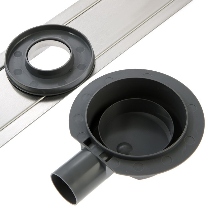 Трап ZEIN, c флaнцeм свободного вращения 360&deg;, 7х120 см, d=40/50 мм, нерж. сталь, сатин