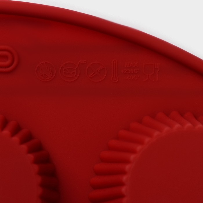 Форма для выпечки Доляна &laquo;Сладости.Круг реб&raquo;, силикон, 26,5&times;21,5&times;3 см, 9 ячеек (5,5&times;3 см), цвет коричневый