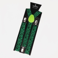 Подтяжки детские, ширина 2,5 см, цвет зелёный/чёрный Подтяжки детские, ширина 2,5 см, цвет зелёный/чёрный