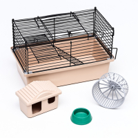 Клетка-мини для грызунов "Пижон" №2, укомплектованная, 27 х 15 х 16 см, бежевая Клетка-мини для грызунов "Пижон" №2, укомплектованная, 27 х 15 х 16 см, бежевая