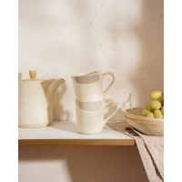 Набор кружек фарфоровых SL Home &laquo;Волны Сардинии&raquo;, 400 мл, цвет бежевый