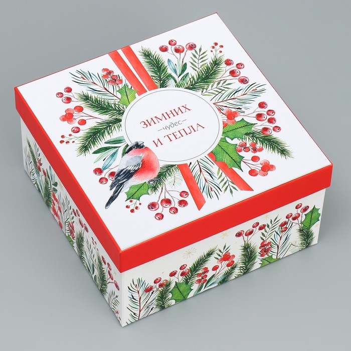 Набор подарочных коробк 5 в 1 &laquo;С Новым годом!&raquo;, 14 х 14 х 8 &ndash; 22 х 22 х 12 см, Новый год