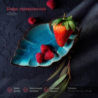 Блюдо керамическое сервировочное «Таллула. Лист», 18×9,5 см, цвет голубой Блюдо керамическое сервировочное «Таллула. Лист», 18×9,5 см, цвет голубой