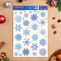 Набор наклеек оформительский "Зимний блеск" голографическая фольга, 49,3х33,6см Набор наклеек оформительский "Зимний блеск" голографическая фольга, 49,3х33,6см