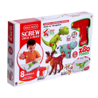 Конструктор в чемодане &laquo;Животные&raquo;, с электрическим шуруповертом, 8 животных, 172 детали