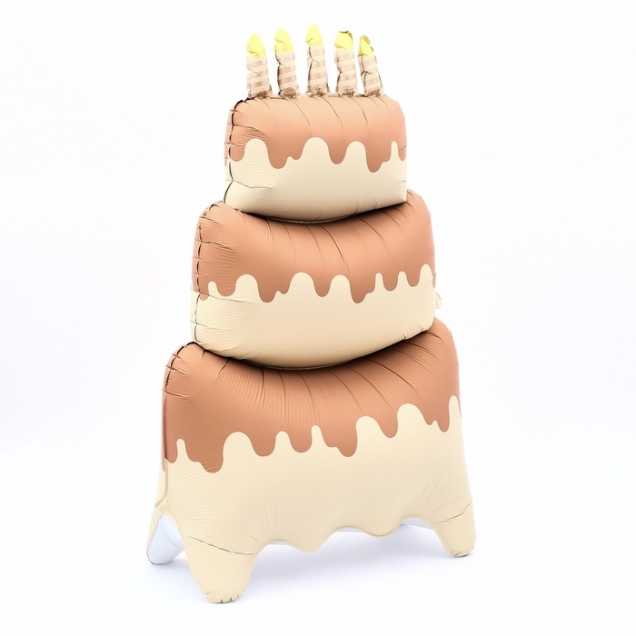 Шар фольгированный 60" &laquo;Большой сливочный торт&raquo;, на подставке, матовый