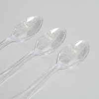 Ложки пластиковые &laquo;Блеск&raquo;, в наборе 12 штук, цвет серебро