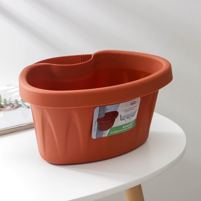 Кашпо на водосточную трубу «Алиция», 3,5 л, цвет терракотовый Кашпо на водосточную трубу «Алиция», 3,5 л, цвет терракотовый