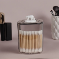 Органайзер для хранения &laquo;Медведь&raquo;, с крышкой, 9 &times; 9 &times; 13,5 см, цвет прозрачный