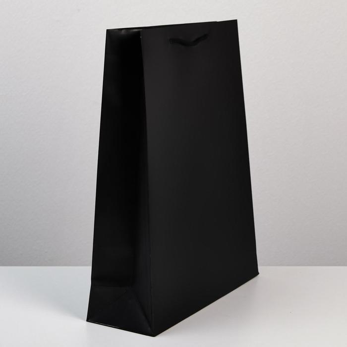 Пакет подарочный ламинированный, упаковка, «Чёрный», L 28 х 38 х 9 см Пакет подарочный ламинированный, упаковка, «Чёрный», L 28 х 38 х 9 см