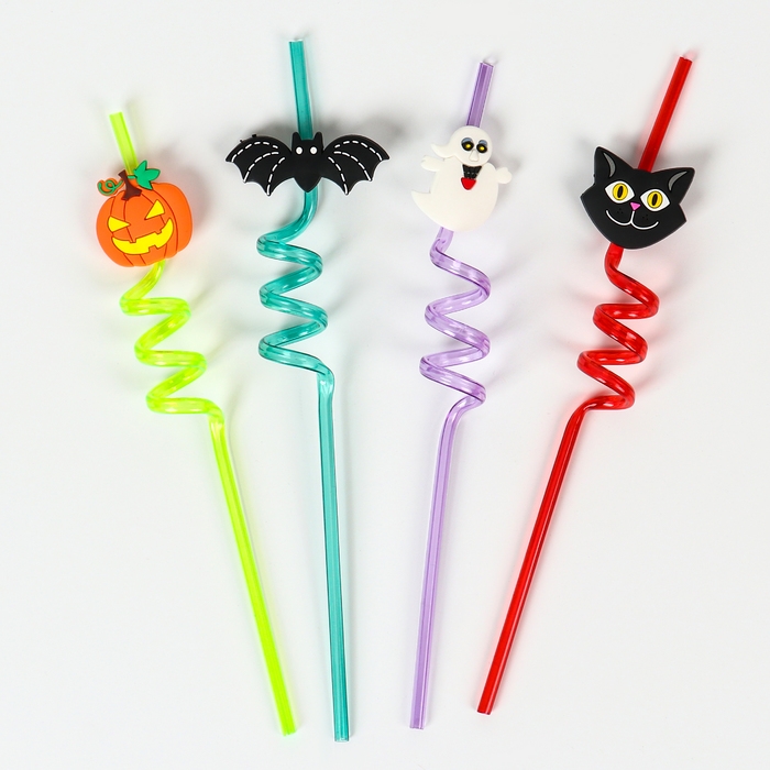 Трубочки для коктейля &laquo;Хэллоуин&raquo;, в наборе 4 шт.
