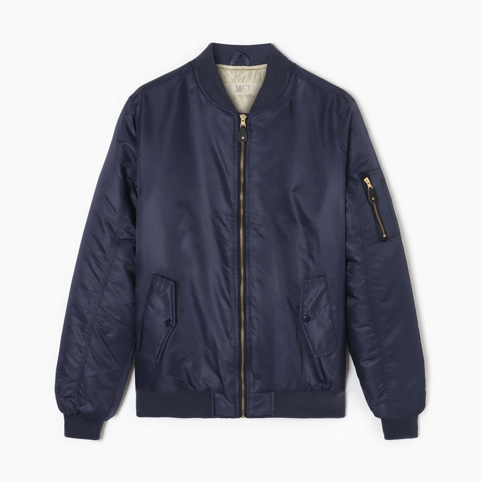 Бомбер мужской на молнии MIST, размер 50, синий