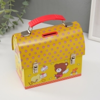 Копилка металл сундучок "Мишутка на жёлтом" 13х16х8,5 см Копилка металл сундучок "Мишутка на жёлтом" 13х16х8,5 см