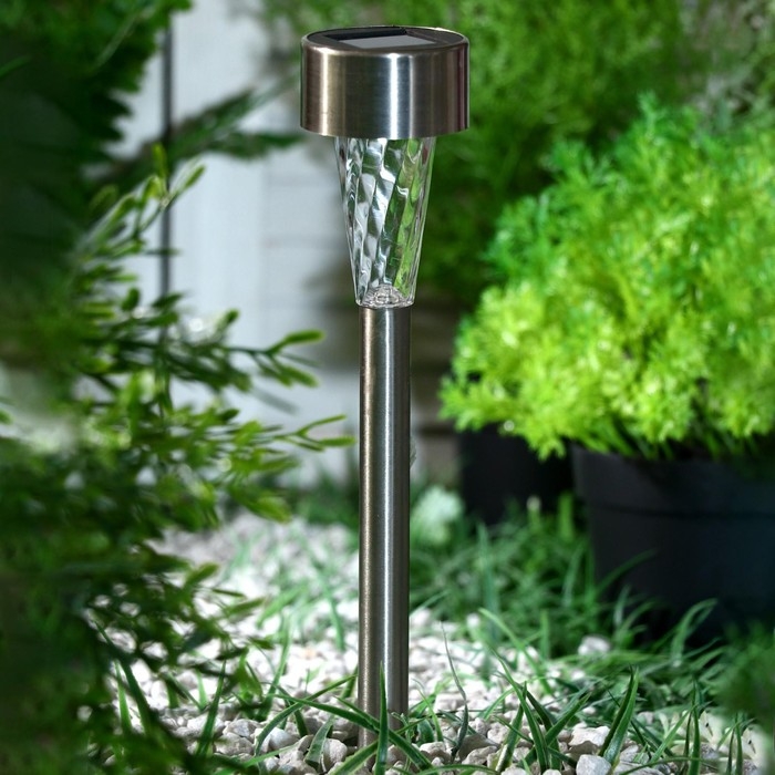 Садовый светильник на солнечной батарее «Трапеция», 5.3 × 38 × 5.3 см, 1 LED, свечение белое Садовый светильник на солнечной батарее «Трапеция», 5.3 × 38 × 5.3 см, 1 LED, свечение белое