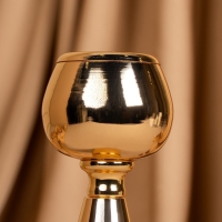 Подсвечник металл на 1 свечу &laquo;Гиацинт&raquo; цвет золото 8 х 8 х 21 см