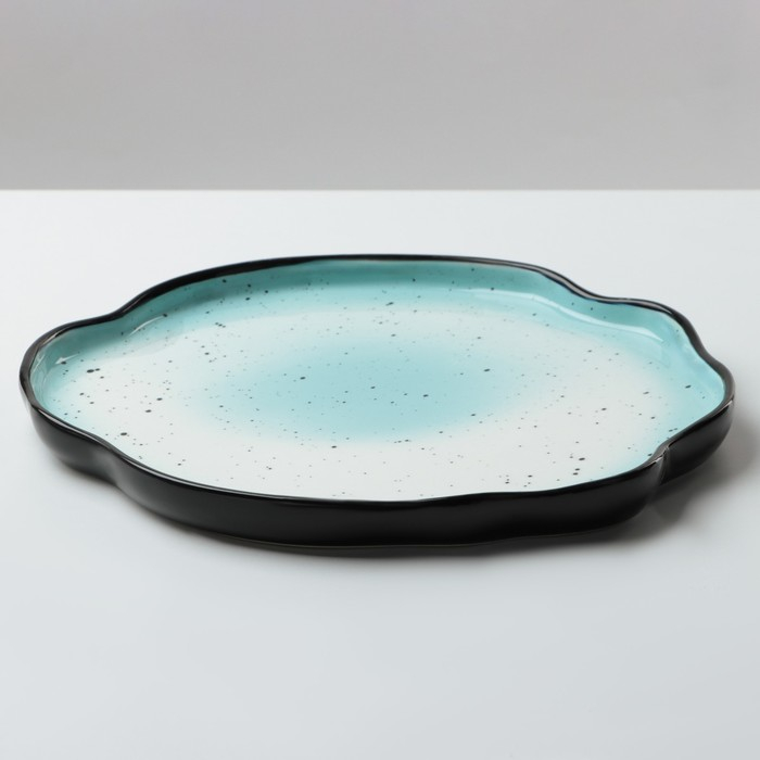 Тарелка керамическая неровный край &laquo;Синяя&raquo;, 27 см, цвет синий