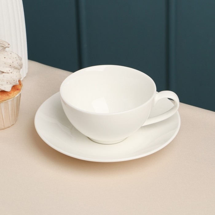 Чайная пара фарфоровая Barista, 220 мл, белая Чайная пара фарфоровая Barista, 220 мл, белая