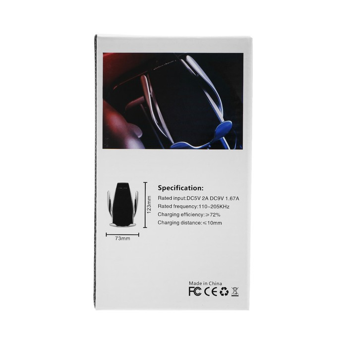 Держатель телефона, беспроводная зарядка, сенсорный захват 6-9.5 см, хром