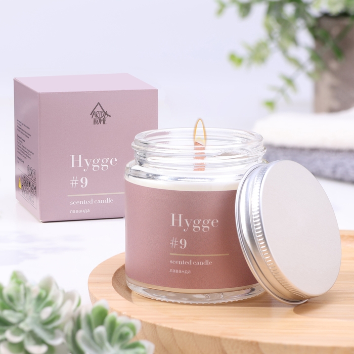 Свеча ароматическая Свеча ароматическая "Hygge" #9 Лаванда, соевый воск, в банке, 90 г
