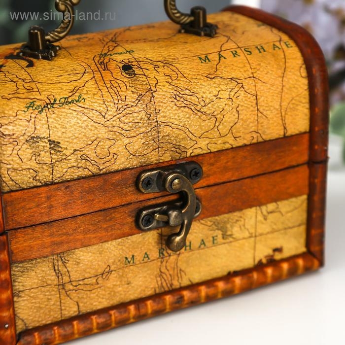 Шкатулка дерево сундучок Шкатулка дерево сундучок "Карта странника" 10,5х15х9 см