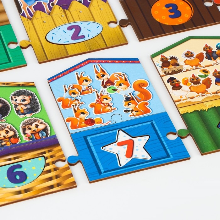 Досочки Сегена. Сортер деревянный для малышей &laquo;Умный городок. Формы, цвета, животные,счёт&raquo;