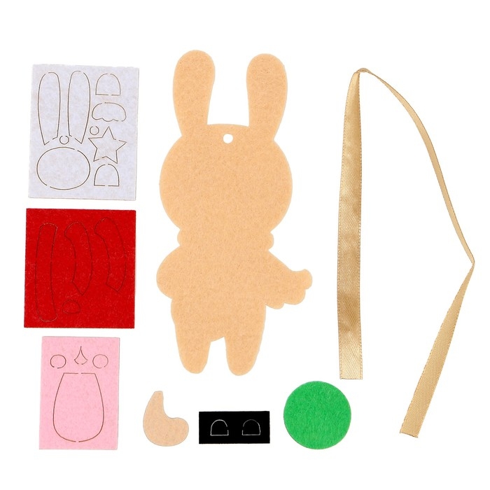 Ёлочная подвеска из фетра своими руками своими руками на новый год &laquo;Зайка в шарфике&raquo;, новогодний набор для творчества