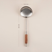 Шумовка из нержавеющей стали SLHome, &laquo;Рустик&raquo; 39&times;12,5 см, цвет серебряный