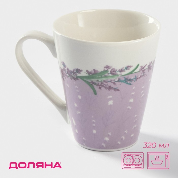 Кружка фарфоровая Доляна «Лаванда», 320 мл Кружка фарфоровая Доляна «Лаванда», 320 мл