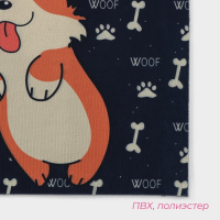 Коврик влаговпитывающий придверный Доляна &laquo;Корги&raquo;, без окантовки, 39&times;59 см, цвет чёрный