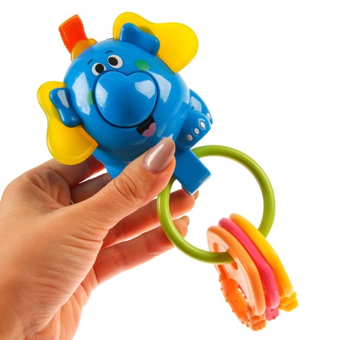 Погремушка &laquo;Слоник&raquo;, с эластичными элементами, цвет МИКС, Крошка Я