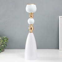 Подсвечник металл на 1 свечу "Белая лагуна" d=5 см золото 10х10х41 см Подсвечник металл на 1 свечу "Белая лагуна" d=5 см золото 10х10х41 см