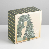 Коробка подарочная новогодняя складная «Сияй», 15 х 15 х 7 см, Новый год Коробка подарочная новогодняя складная «Сияй», 15 х 15 х 7 см, Новый год