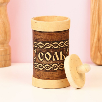 Туес для специй «Соль», высокий, 6х6х12 см, береста Туес для специй «Соль», высокий, 6х6х12 см, береста