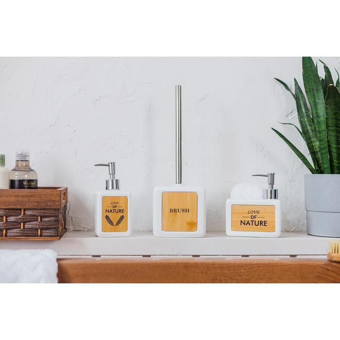 Дозатор для моющего средства с подставкой для губки SAVANNA &laquo;Природа&raquo;, 450 мл, цвет белый