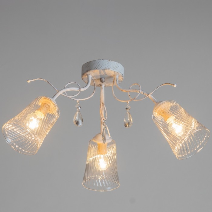 Люстра Люстра "Глория" 3xE14 40Вт белый с золотой патиной 61,5х61,5х27 см BayerLux