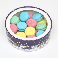 Коробка для макарун тубус с окном "С Новым годом" 21 х 21 х 7 см Коробка для макарун тубус с окном "С Новым годом" 21 х 21 х 7 см