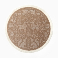 Новый год. Салфетка &laquo;Олени&raquo; цв.белый, 37*37 см