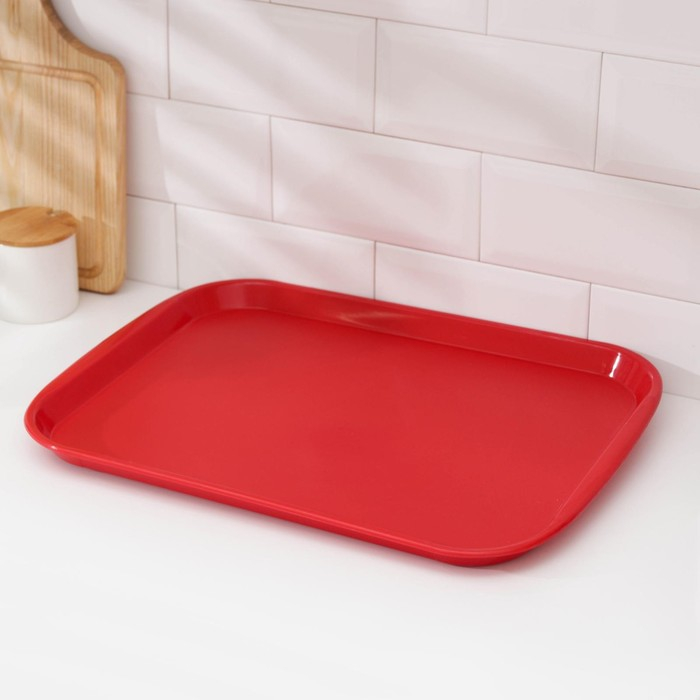 Поднос прямоугольный Verona, 47&times;35,5&times;2,5 см, цвет красный