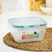 Набор контейнеров для продуктов с защёлкой, герметичная крышка, 3 шт: 400 мл, 800 мл, 1,5 л, прозрачные, крышка голубая