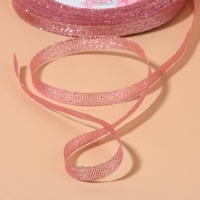 Лента парчовая, 6 мм, 23 &plusmn; 1 м, цвет розовый №013