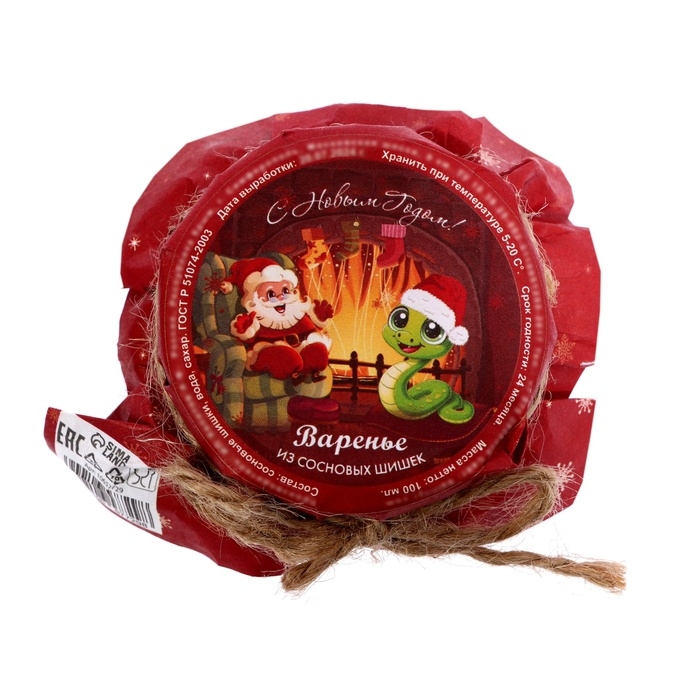 Новый год. Варенье из сосновой шишки "С Новым годом!", 100 мл