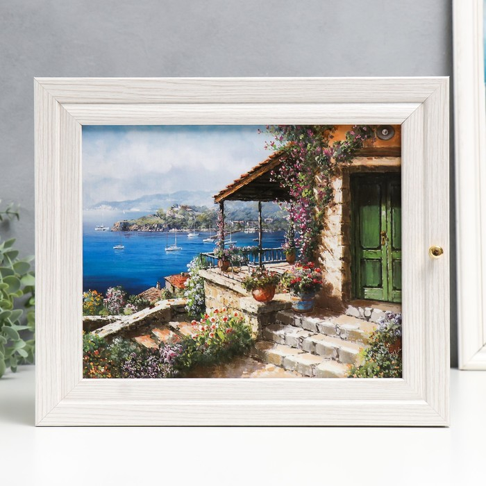 Ключница "Дом у моря" молочный дуб 26х31 см МИКС