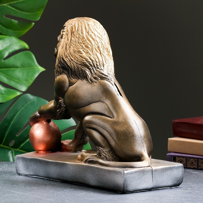 Копилка Копилка "Лев с шаром" черно-золотой, 32х15х35см