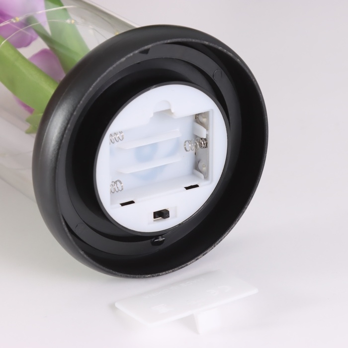 Ночник &laquo;Тюльпаны&raquo; LED 3хААА сиреневый 10,5х10,5х22см